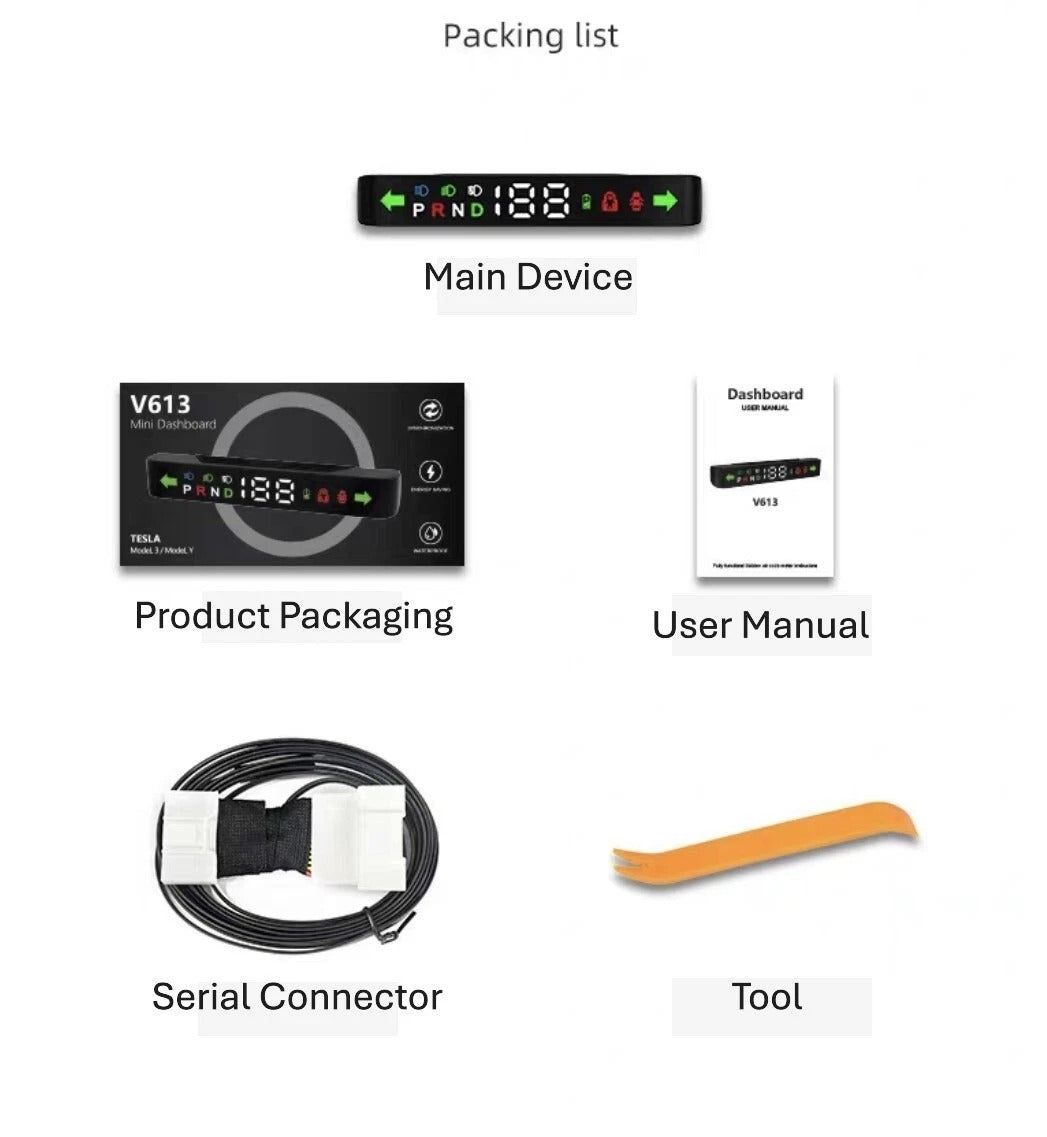 Tesla Model 3/Y Head-Up Mini Dashboard Display