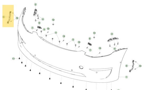 Tesla Model 3 17-23 Front Bumper Right Side Metal Bracket 1104541-00-B