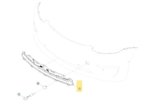 Tesla Model 3 17-23 Front Bumper Lower Grille 1085927-00-C