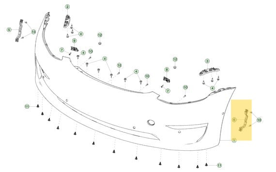 Tesla Model 3 17-23 Front Bumper Left Side Metal Bracket 1104540-00-B