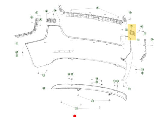 Tesla Model 3 17-23 Rear Bumper Left Tail Lamp Bracket 1083992-00-F