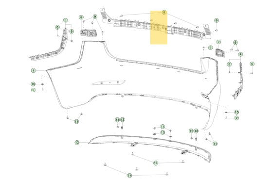 Tesla Model 3 17-23 Rear Bumper Centre Bracket 1121191-00-E