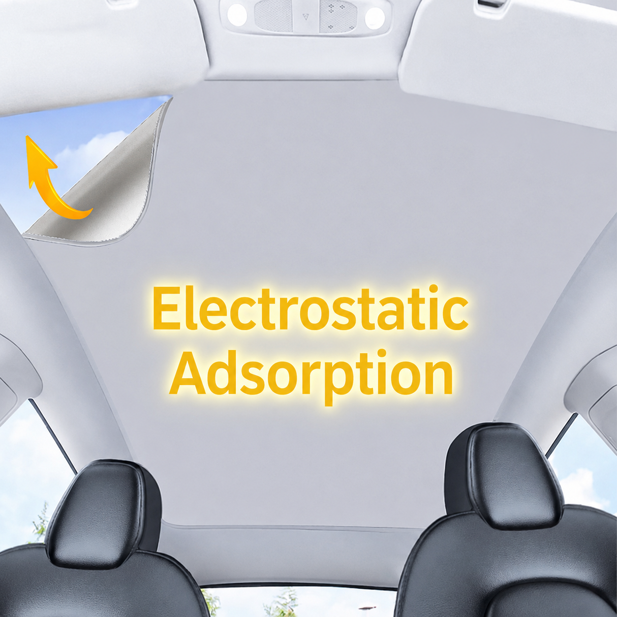 Tesla Model 3 18-24 Electrostatic Adsorption Glass Roof Sunshade Set
