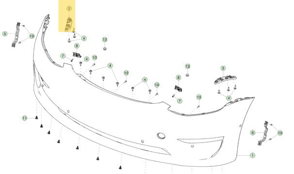 Tesla Model 3 17-23 Front Bumper Right Side Upper Bracket 1084182-00-E