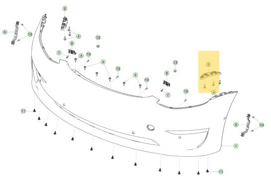 Tesla Model 3 17-23 Front Bumper Left Side Upper Bracket 1084181-00-E